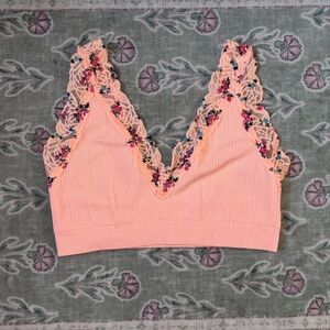 PINK Lace Trim Bralette